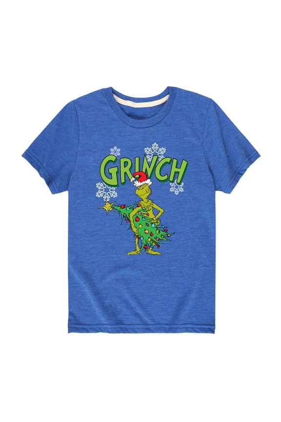Dr. Seuss - Grinch With Christmas Tree - Toddler And Youth Short Sleeve Graphic T-Shirt
