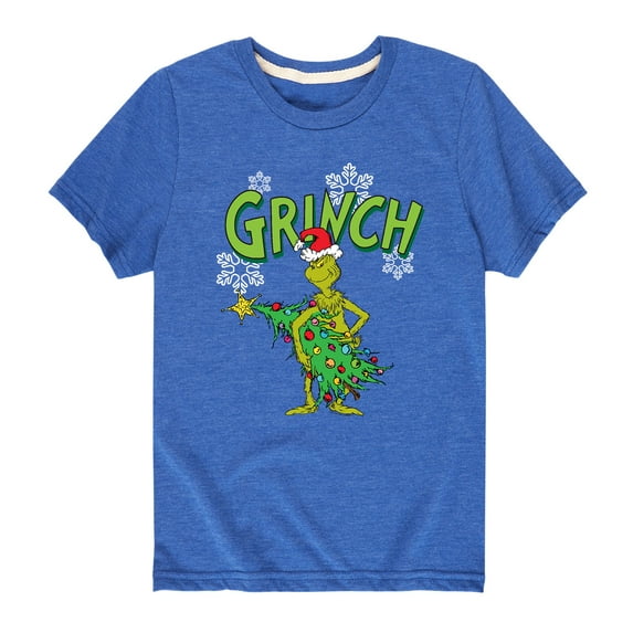 Dr. Seuss - Grinch With Christmas Tree - Toddler And Youth Short Sleeve Graphic T-Shirt