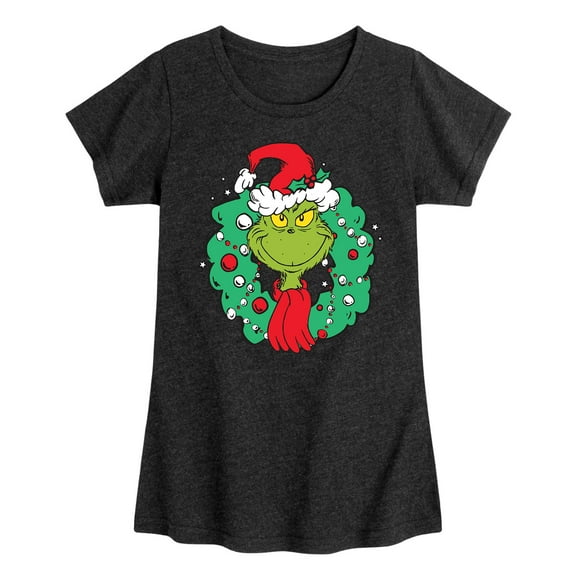 Dr. Seuss - Grinch Wreath - Toddler And Youth Girls Short Sleeve Graphic T-Shirt