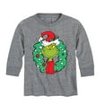 thumbnail image 1 of Dr. Seuss - Grinch Wreath - Toddler And Youth Long Sleeve Graphic T-Shirt, 1 of 4