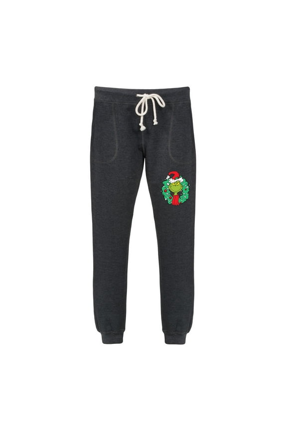 Dr. Seuss - Grinch Wreath - Women's French Terry Jogger Pant