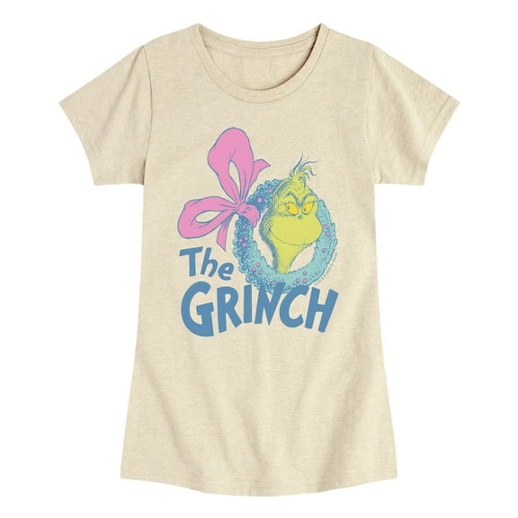Dr. Seuss - Grinch Wreath - Youth Girls Short Sleeve T-shirt