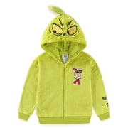 Grinch Zip Up Coral Fleece Hoodie (Boys), Sizes 3T-14