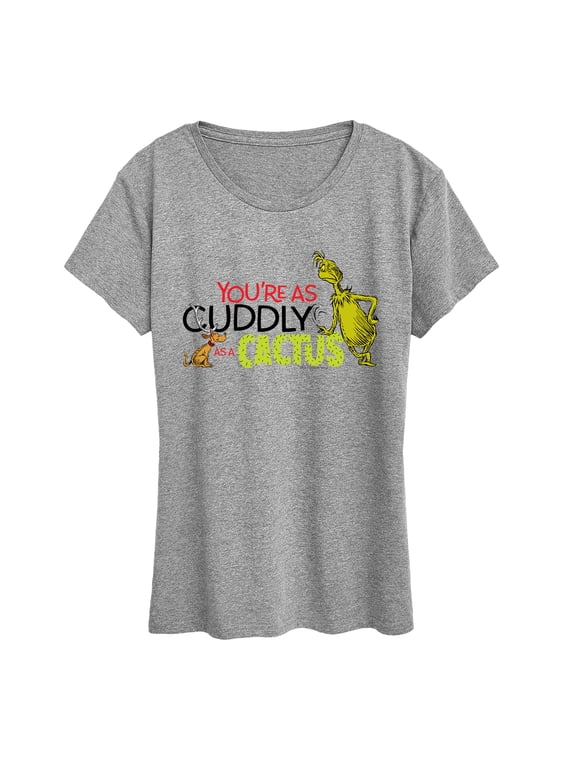The Grinch - Grinch and Max Cuddly As A Cactus Women's Short Sleeve Graphic T-Shirt