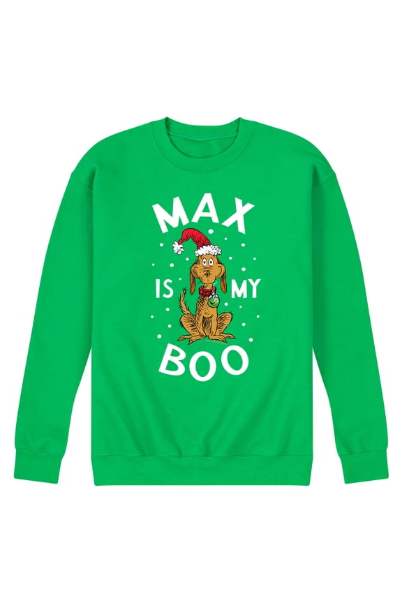 Dr. Seuss - Grinch and Max - Men's Crew Neck Fleece Pullover