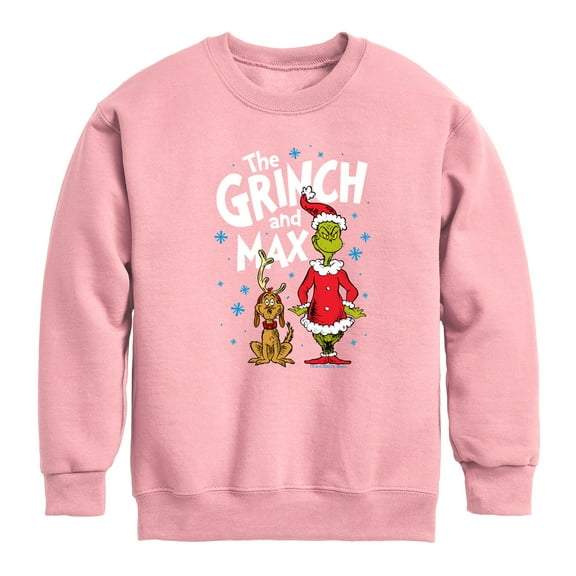 Dr. Seuss - Grinch and Max- Youth Crew Fleece Sweatshirt