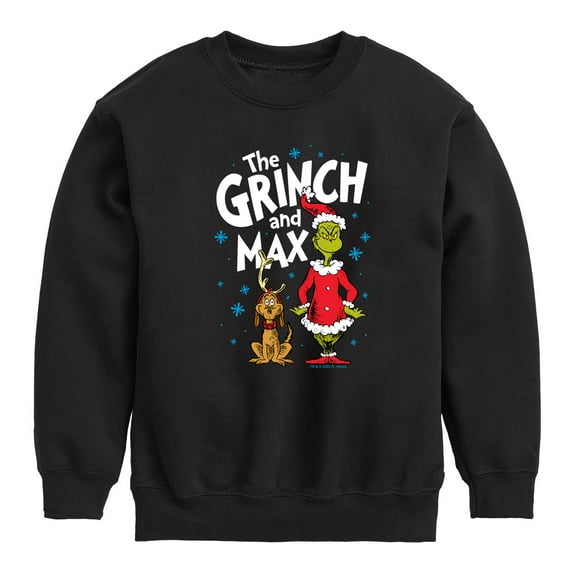 Dr. Seuss - Grinch and Max- Youth Crew Fleece Sweatshirt