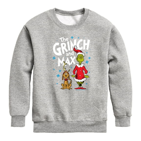 Dr. Seuss - Grinch and Max- Youth Crew Fleece Sweatshirt