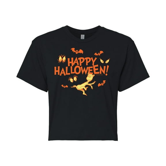 Dr. Seuss - Happy Halloween Eyes - Juniors Cropped Cotton Blend T-Shirt