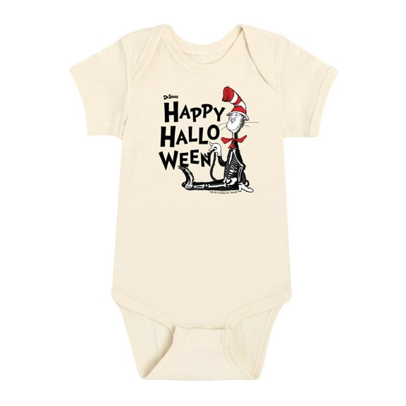 Dr. Seuss - Happy Halloween Skeleton Cat  - Infant Baby One Piece