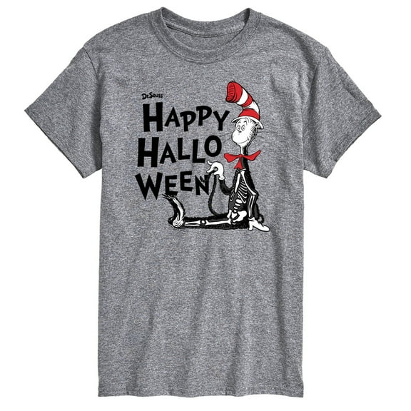 Dr. Seuss - Happy Halloween Skeleton Cat - Men's Short Sleeve Graphic T-Shirt