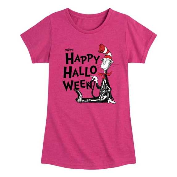 Dr. Seuss - Happy Halloween Skeleton Cat - Toddler And Youth Girls Short Sleeve Graphic T-Shirt