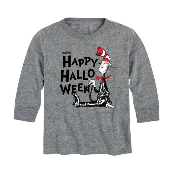 Dr. Seuss - Happy Halloween Skeleton Cat - Toddler And Youth Long Sleeve Graphic T-Shirt