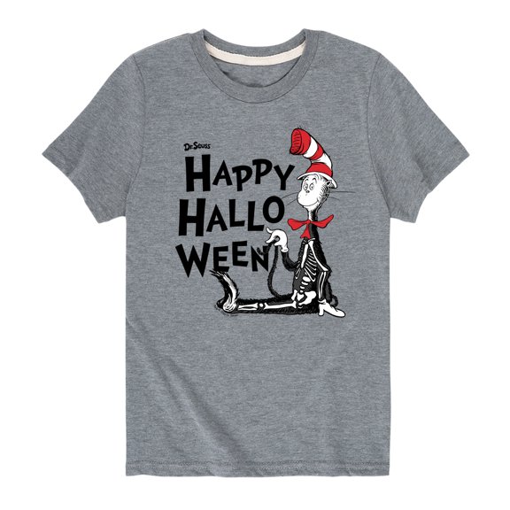 Dr. Seuss - Happy Halloween Skeleton Cat - Toddler And Youth Short Sleeve Graphic T-Shirt