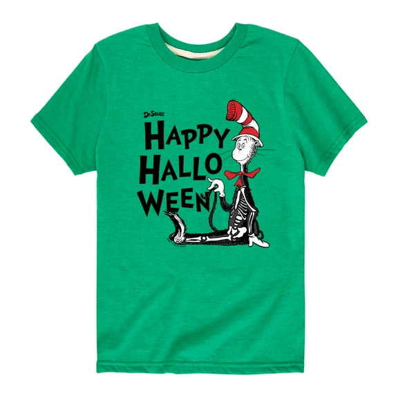 Dr. Seuss - Happy Halloween Skeleton Cat - Toddler And Youth Short Sleeve Graphic T-Shirt