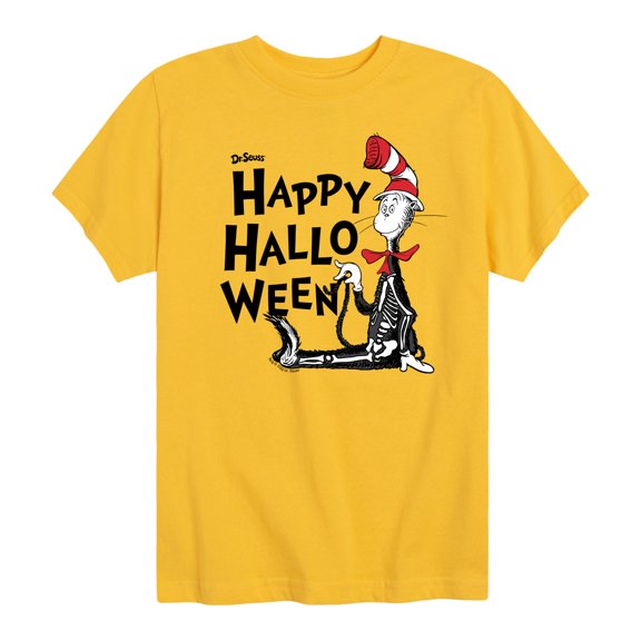 Dr. Seuss - Happy Halloween Skeleton Cat - Toddler And Youth Short Sleeve Graphic T-Shirt