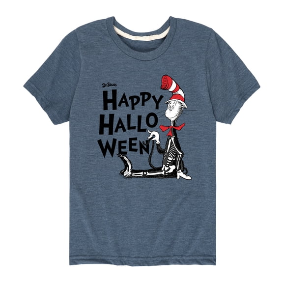 Dr. Seuss - Happy Halloween Skeleton Cat - Toddler And Youth Short Sleeve Graphic T-Shirt