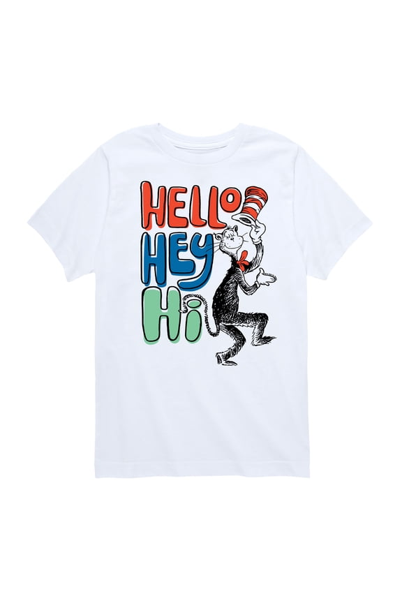 - Hello Hey Hi - Toddler And Youth Short Sleeve Graphic T-Shirt