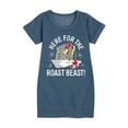 thumbnail image 1 of Dr. Seuss - The Grinch Here For The Roast Beast - Toddler And Youth Girls Fleece Dress, 1 of 5