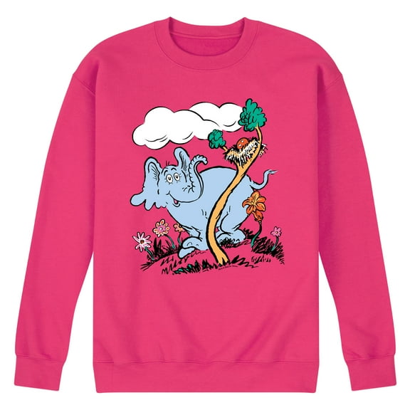 Dr. Seuss - Horton Hatches the Egg - Trees and Flowers - Easter - Men's Crew Neck Fleece Pullover