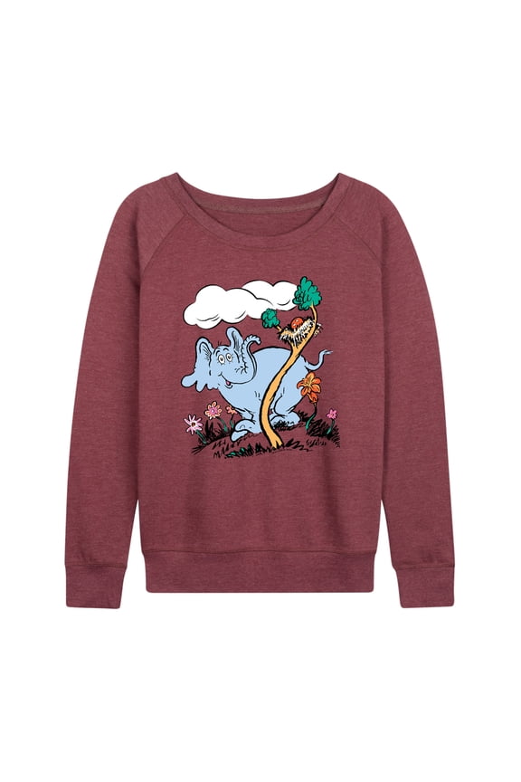 - Horton Hatches the Egg - Trees and Flowers - Easter - Women's Lightweight French Terry Long Sleeve Shirt