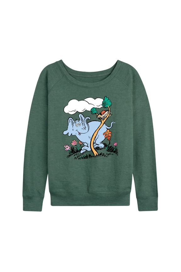 - Horton Hatches the Egg - Trees and Flowers - Easter - Women's Lightweight French Terry Long Sleeve Shirt