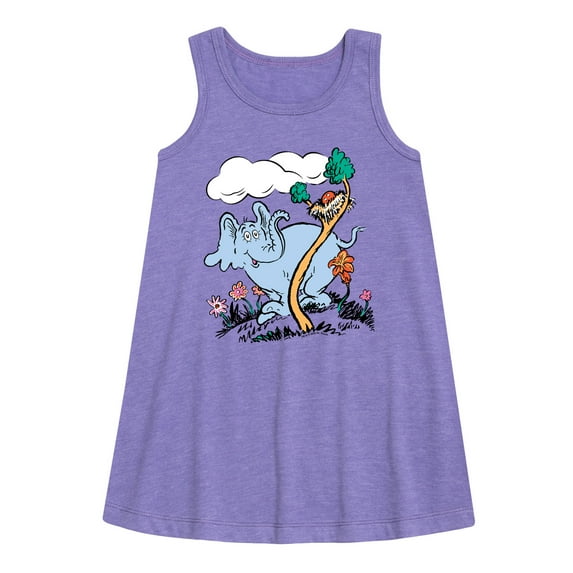 Dr. Seuss - Horton Hatches the Egg - Trees and Flowers - Toddler and Youth Girls A-line Dress