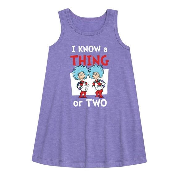 Dr. Seuss - I Know A Thing Or Two - Toddler and Youth Girls A-line Dress