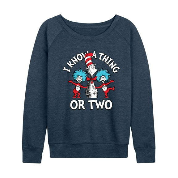Dr. Seuss - Cat In the Hat I Know A Thing Or Two - Women's Lightweight French Terry Long Sleeve Shirt