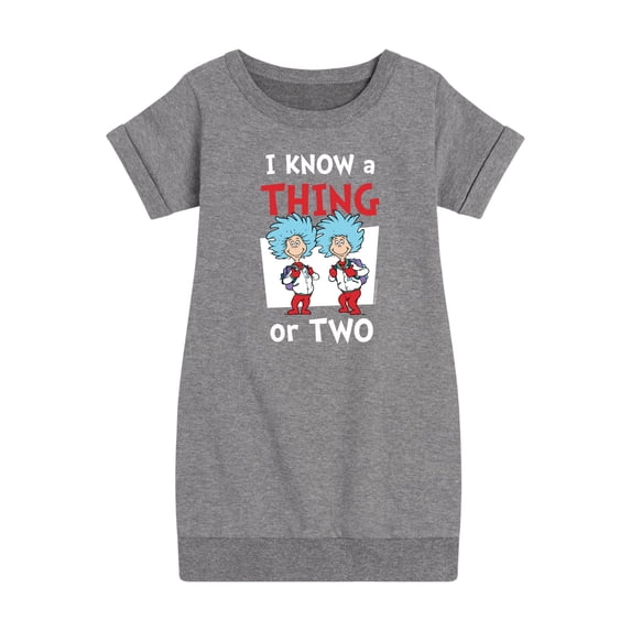 Dr. Seuss - I Know A Thing Or Two - Youth Girls Fleece Dress