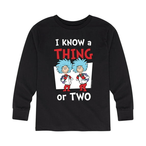 Dr. Seuss - I Know A Thing Or Two - Youth Long Sleeve Graphic T-Shirt