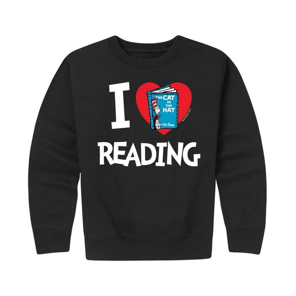 Dr. Seuss - I Love Reading - Toddler And Youth Crewneck Fleece Sweatshirt