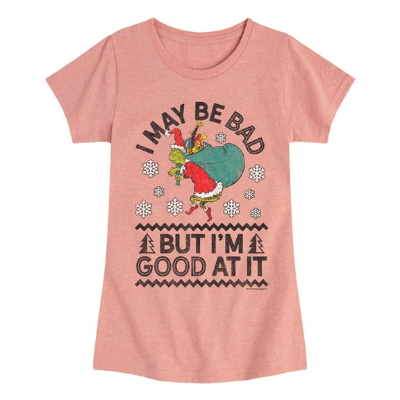 Dr. Seuss - I May Be Bad But I'm Good At It - Toddler And Youth Girls Short Sleeve Graphic T-Shirt