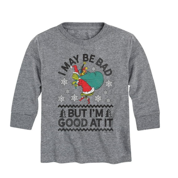 Dr. Seuss - I May Be Bad But I'm Good At It - Toddler And Youth Long Sleeve Graphic T-Shirt