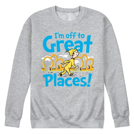 Dr. Seuss - I'm Off To Great Places - Men's Crew Neck Fleece Pullover