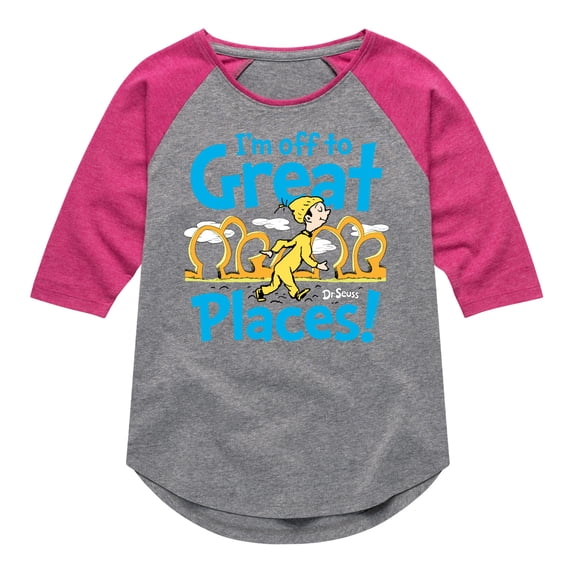 Dr. Seuss - I'm Off To Great Places - Toddler And Youth Raglan Graphic T-Shirt