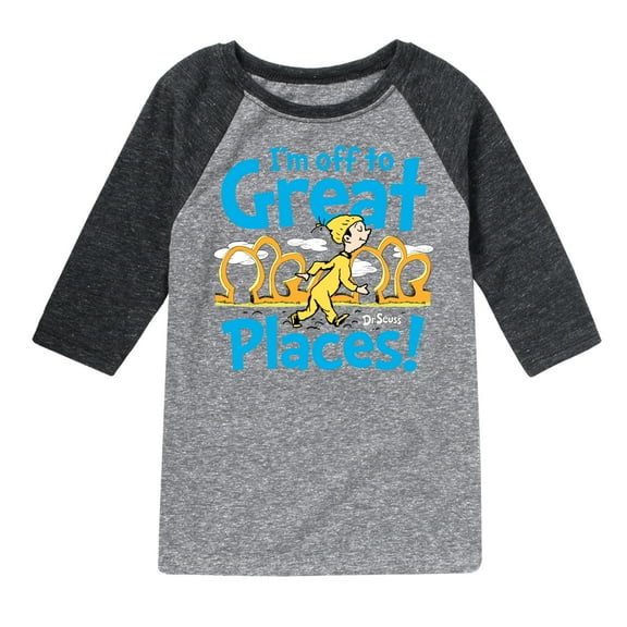 Dr. Seuss - I'm Off To Great Places - Toddler And Youth Raglan Graphic T-Shirt