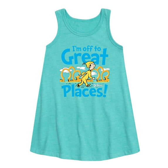 Dr. Seuss - I'm Off To Great Places - Toddler and Youth Girls A-line Dress