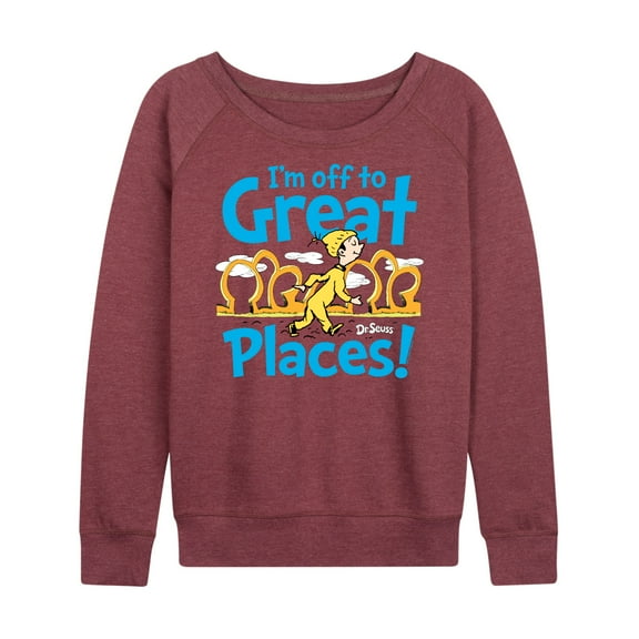 Dr. Seuss - I'm Off To Great Places - Women's Lightweight French Terry Long Sleeve Shirt