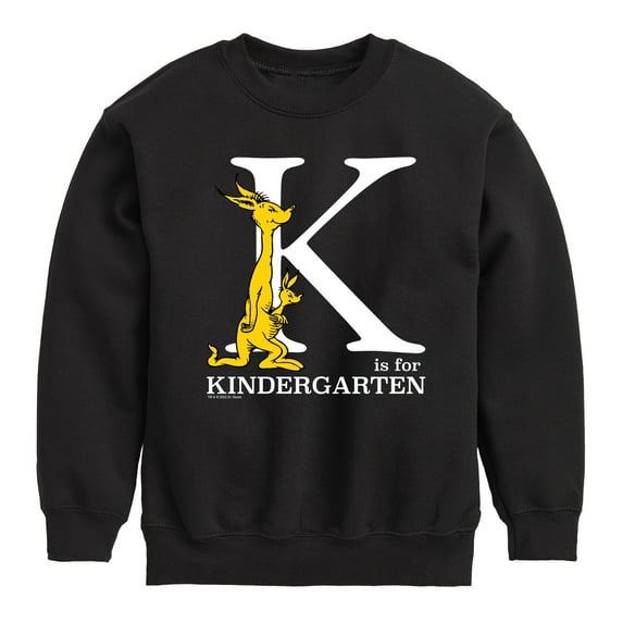 Dr. Seuss - K Is For Kindergarten - Youth Crewneck Fleece Sweatshirt