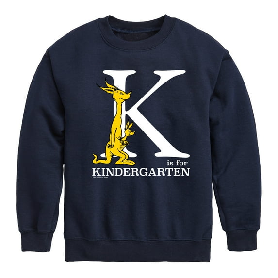 Dr. Seuss - K Is For Kindergarten - Youth Crewneck Fleece Sweatshirt