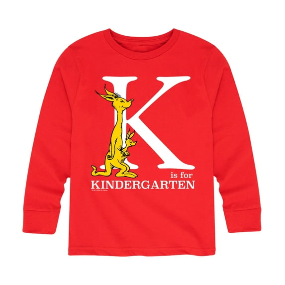 Dr. Seuss - K Is For Kindergarten - Youth Long Sleeve Graphic T-Shirt