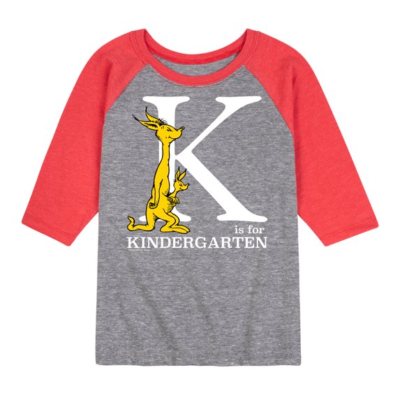 Dr. Seuss - K Is For Kindergarten - Youth Raglan Graphic T-Shirt