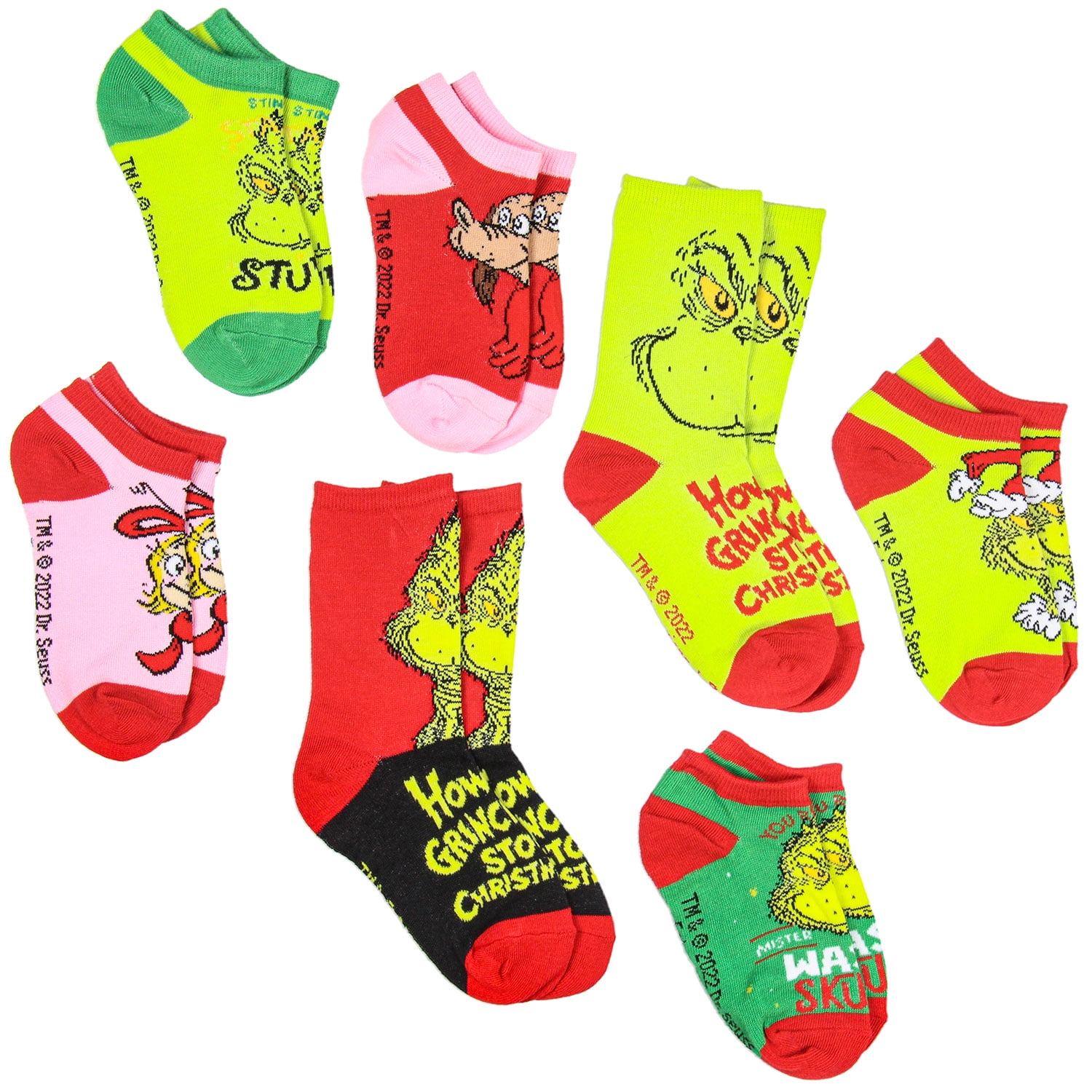 Dr Seuss Kids How The Grinch Stole Christmas Week Of Socks Mix And dr-seuss-kids-how-the-grinch-stole-christmas-week-of-socks-mix-and