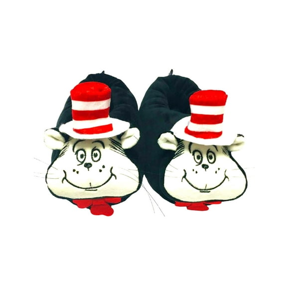 Dr. Seuss Kids Slipper Shoes Holiday Fun Slippers, Black, Size: 7Y-8Y - Size 2-3