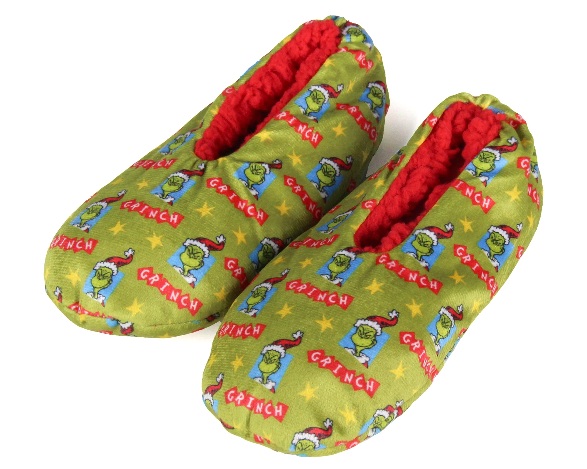 Dr. Seuss Kids The Grinch Who Stole Christmas Santa Slipper Socks No ...