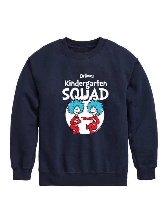 - Kindergarten Squad Thing 1 and Thing 2 Graphic Long Sleeve Fleece Sweatshirt