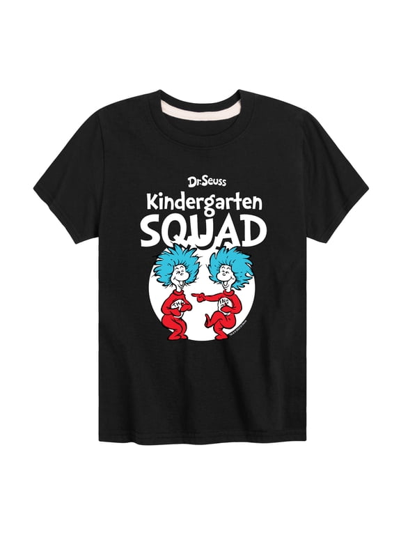 - Thing 1 Thing 2 Kindergarten Squad Boys' Short Sleeve Graphic T-Shirt