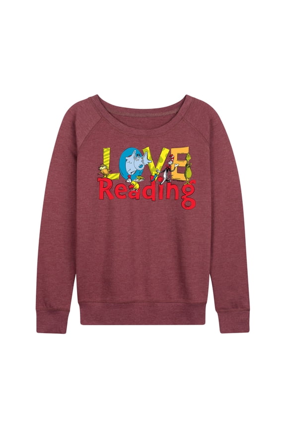 - The Cat In The Hat Book Cover Love Reading - Women's Lightweight French Terry Long Sleeve Shirt