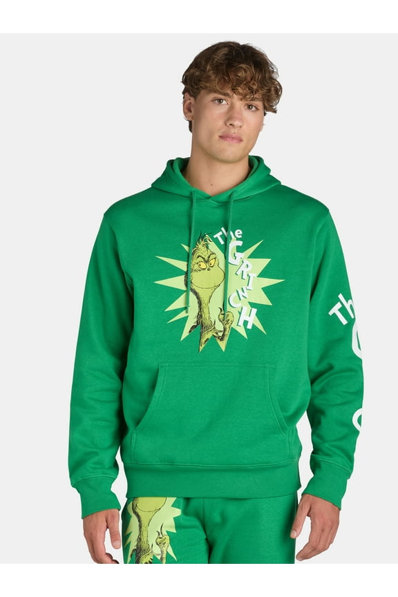 Men's and Big Men's The Grinch Graphic Hoodie Sweatshirt Bright, Sizes S-3XL